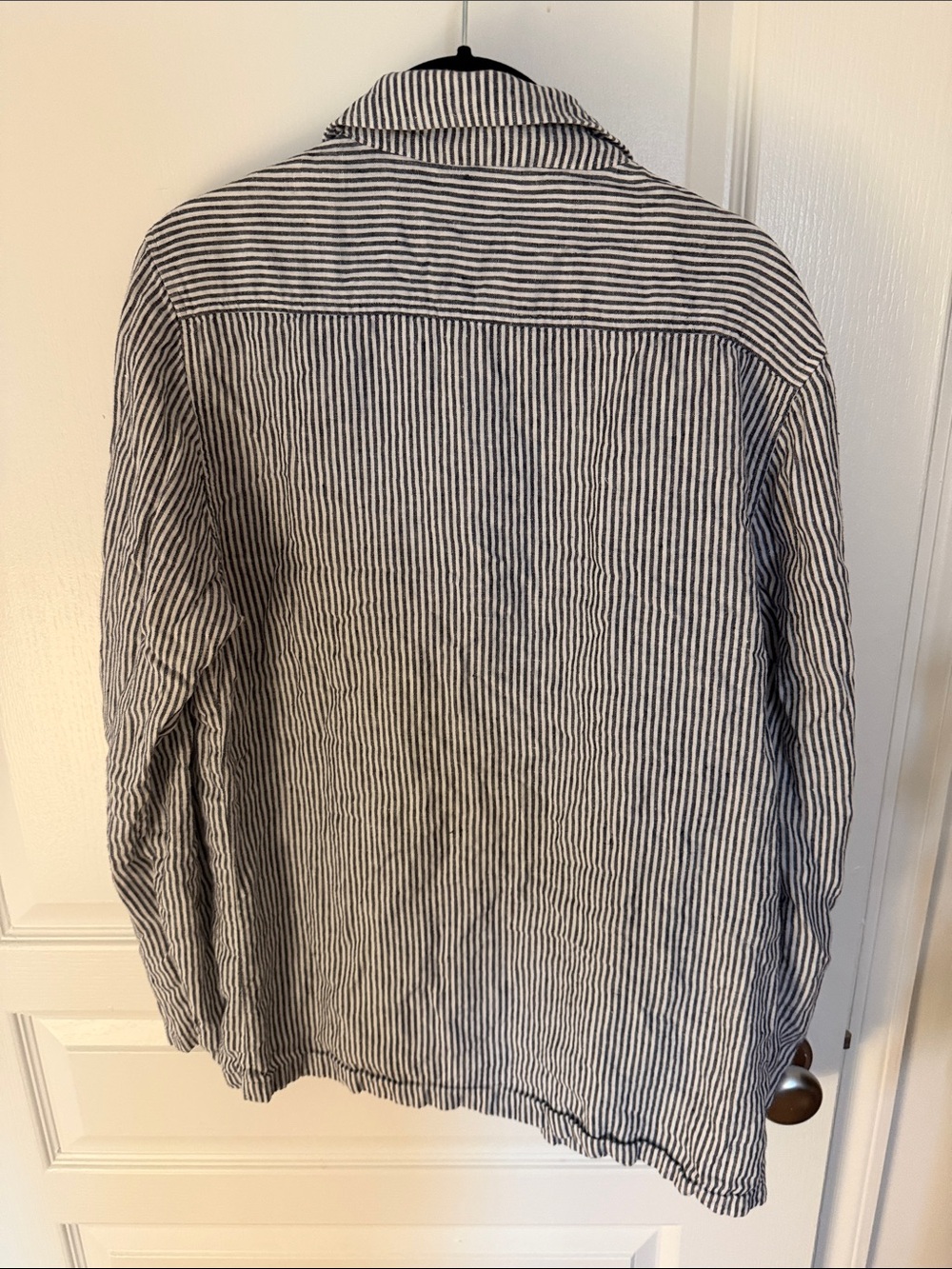 Alex Crane Kite Jacket Shirt/Jacket (Shacket) - Navy/White Seersucker Size M - Picture 3 of 3
